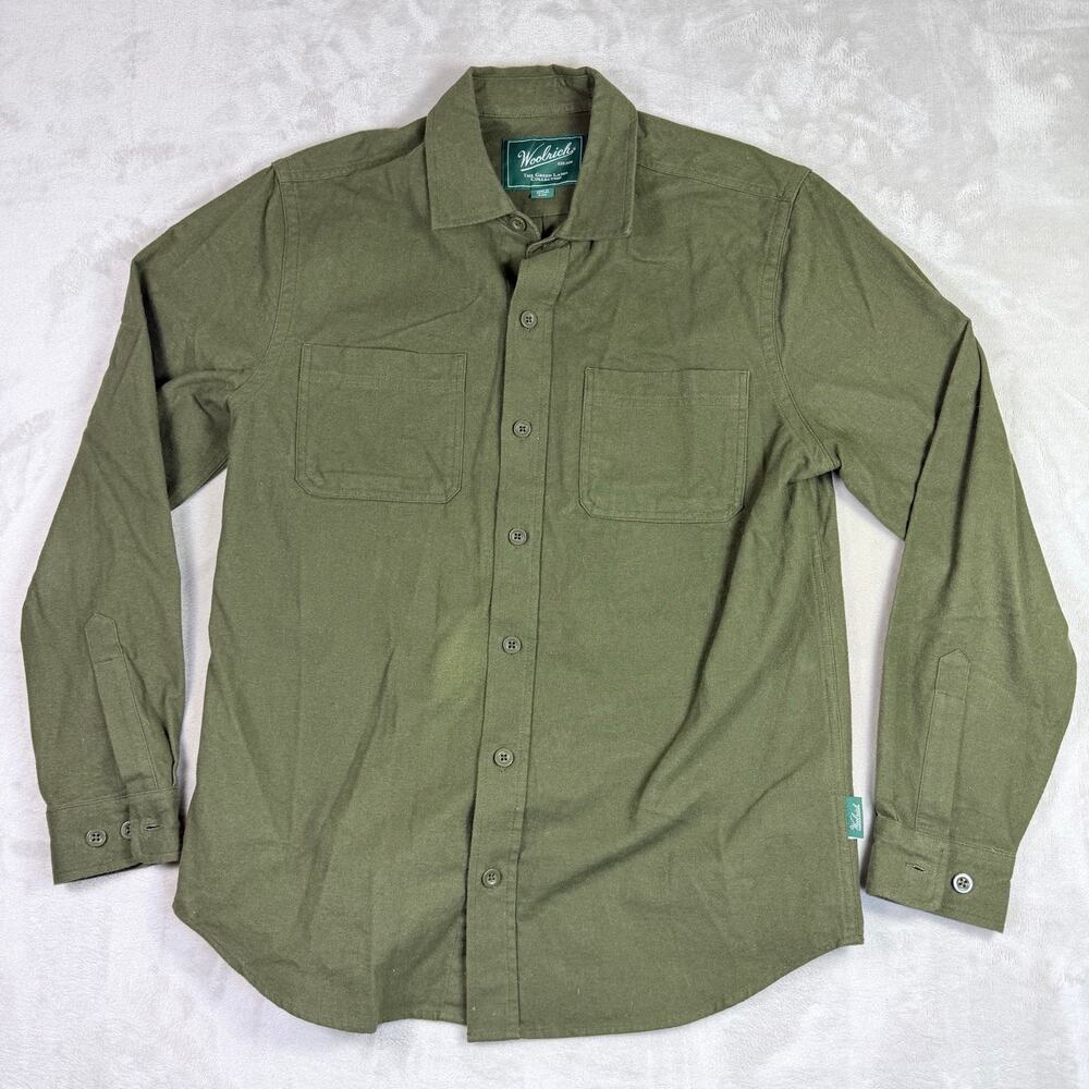 Woolrich The Green Label Olive Green Chamois Shirt Mens Size S